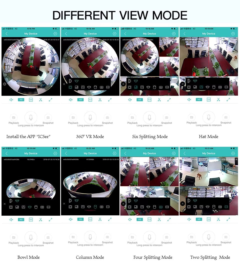 360° WiFi Panoramic Security Camera