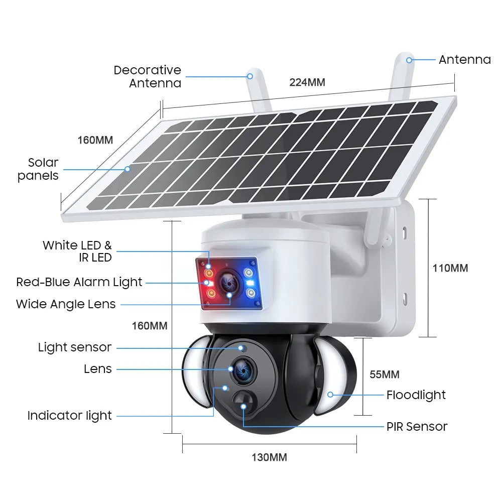 Solar-Powered 4G WiFi Security Camera