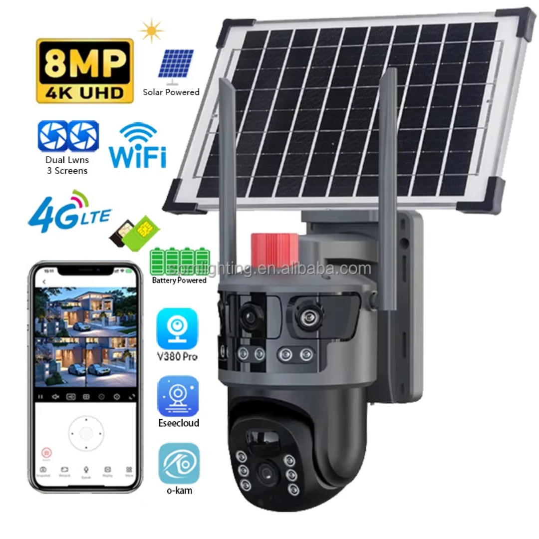 4G SIM Card 8MP Solar CCTV Camera