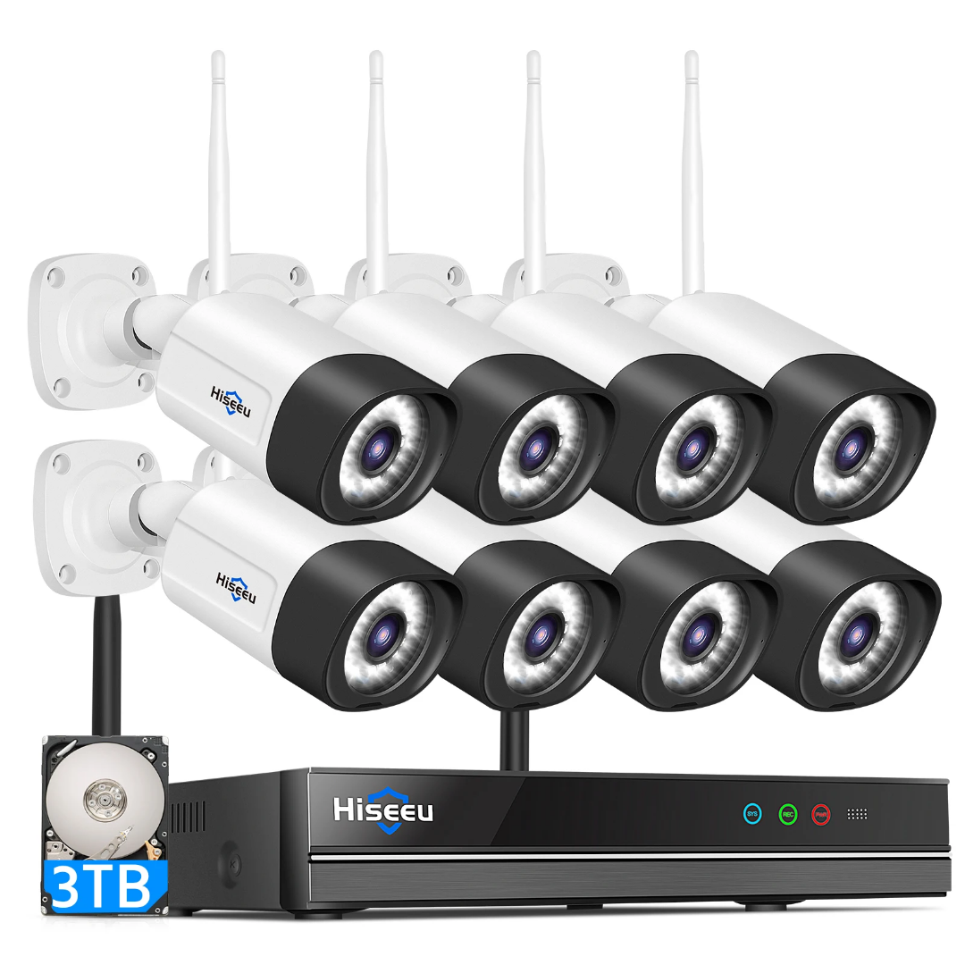5mp, 2 way audio, 16 Channel, 8 Camera WiFi NVR Kit Set with 3TB Storage